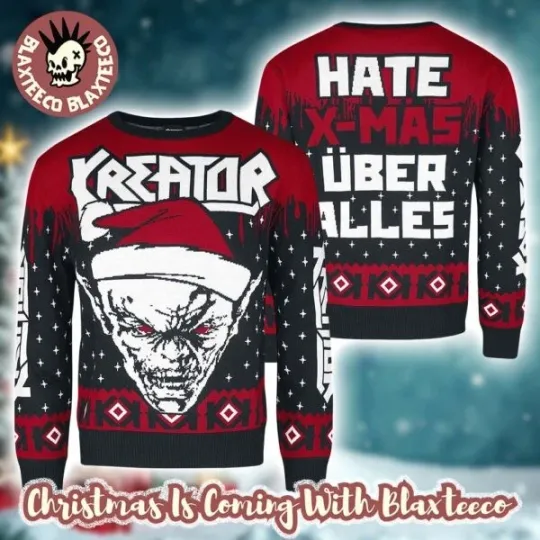 Discover Kreator Hate Xmas Uber Alles Bravado Holiday Christmas Sweater Jumper