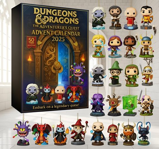 Discover Acrylic Advent Calendar Blind Box Epic Quest 2025, 24-Day Countdown with Fantasy RPG Figures, Holiday Gift for Gamers and Collectors