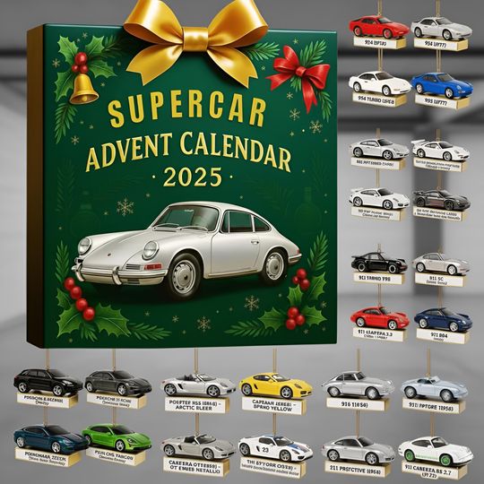 Discover Acrylic Advent Calendar Blind Box Supercar 2025, 24 Mini Sports Car Models for Christmas Countdown, Gift for Car Enthusiasts and Collectors