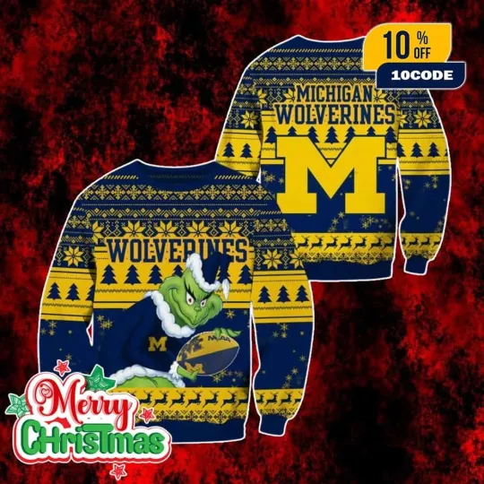 Discover Michigan Wolverines funny character Football Team Christmas Ugly Sweater