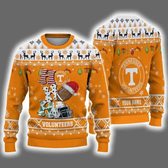 Discover Tennessee Volunteers Ho-Ho-Ho Team Football Christmas Ugly Sweater