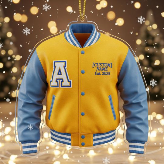 Discover Los Angeles Chargers Ornament: Custom Varsity Jacket, Personalized Football Gift