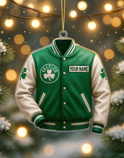 Discover Personalized Basketball Varsity Jacket Ornament: Custom Acrylic Keepsake Gift
