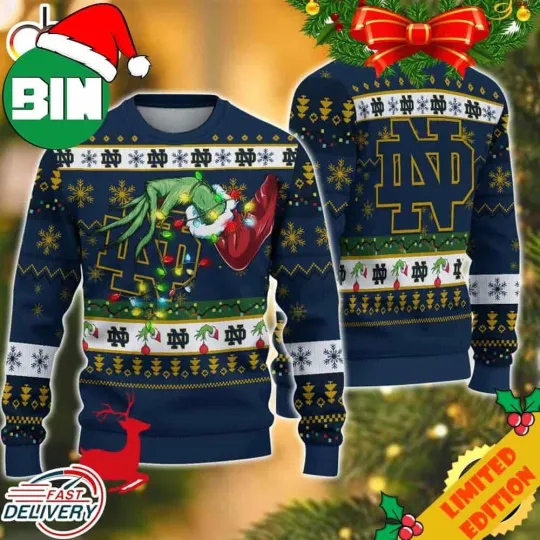 Discover funny character Stole ND Fighting Irish Funny Best For Christmas Ugly Sweater