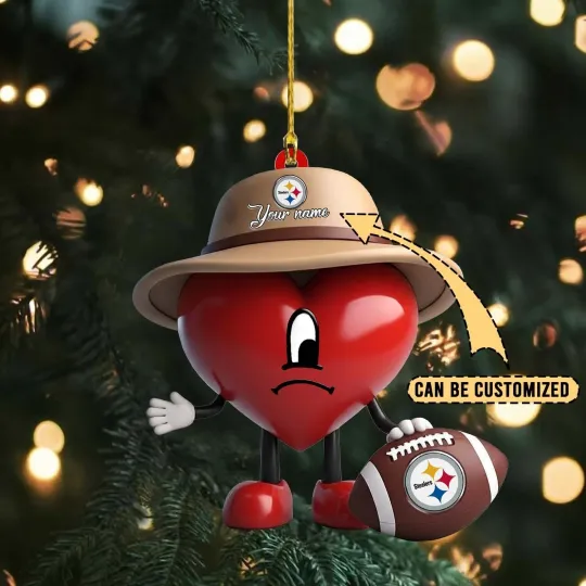 Discover Personalized Pittsburgh Football Team Steeler Christmas Ornament Holiday Gift