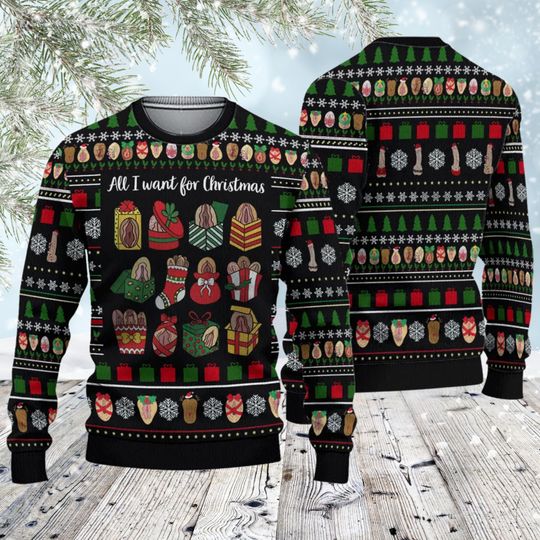Discover Fun Merry Christmas Ugly Sweater, Naughty Funny Holiday Sweater for Adults, Gag Gift Christmas Jumper, Unique Holiday Party Outfit Gift