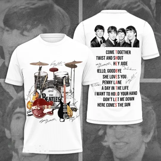 Discover The Beatles 3D Signature T-Shirt for Men and Women