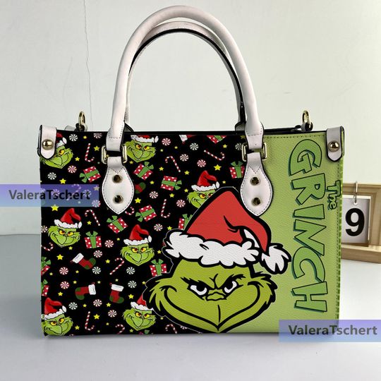 Discover Christmas funny character Leather Bag Handbag, Custom Leather Bag