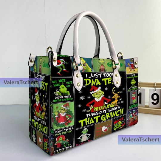 Discover Christmas funny character Leather Bag Handbag, Xmas Gifts