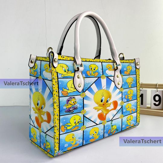 Discover Tweety Bird Leather Bag Handbag, Tweety Bird Cartoon Woman Purse