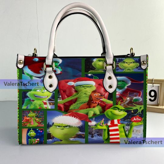 Discover Funny character Christmas Leather Bag Handbag, Xmas Gifts