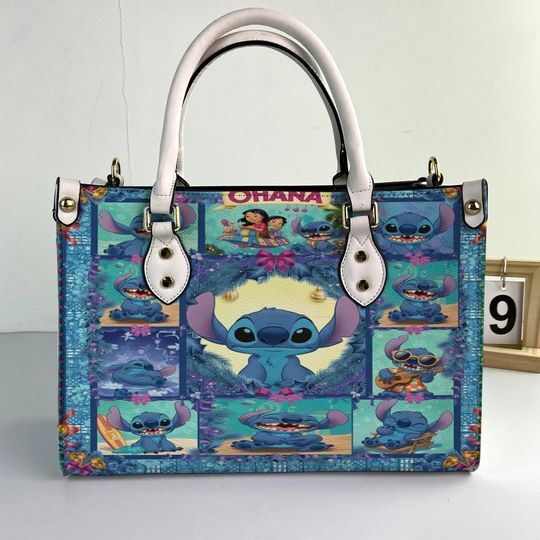 Discover Stitch Disney Cartoon Leather Handbag, Stitch Woman Purse, Crossbody Bag