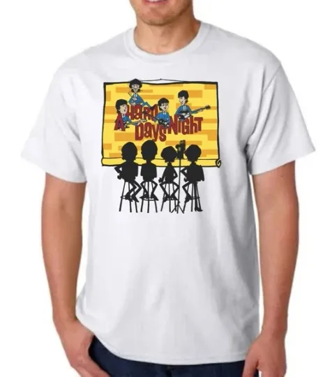 Discover The Beatles A Hard Day's Night Cartoon T-Shirt 1987 Reproduction