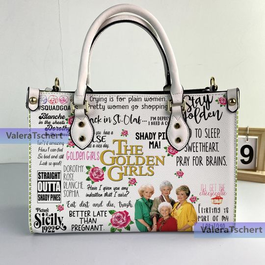 Discover The Golden Girl Leather Handbag, The Golden Girl Woman Purse, Crossbody Bag