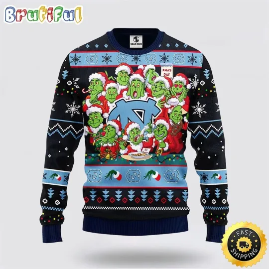 Discover North Carolina Tar Heels Ugly Sweater 12 funny character Xmas Day Ugly Christmas Sweater