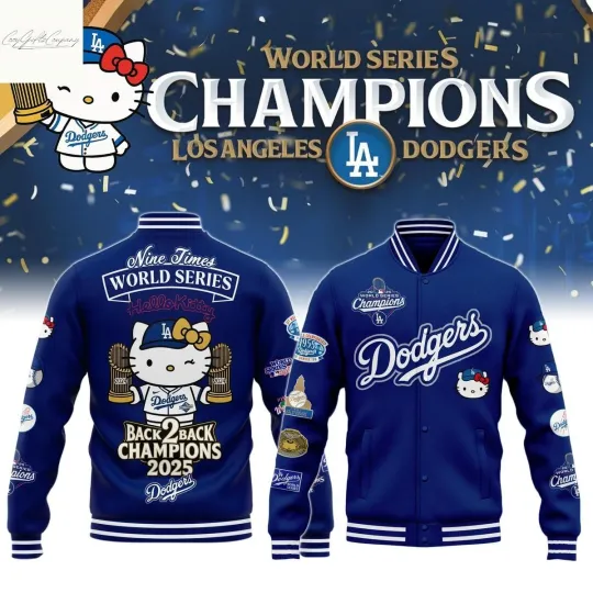 Discover Los Angeles city Dodger x Kitty World Series Champions 2025 Baseball Jacket