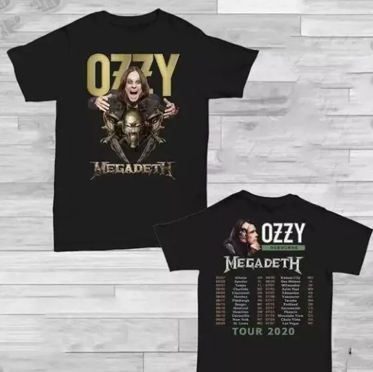 Discover Ozzy Osbourne Megadeth 2020 No More Tours 2 Double Sided T-Shirt