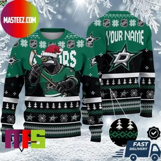 Discover Dallas Stars Mascot Personalized Name Ugly Christmas Sweater