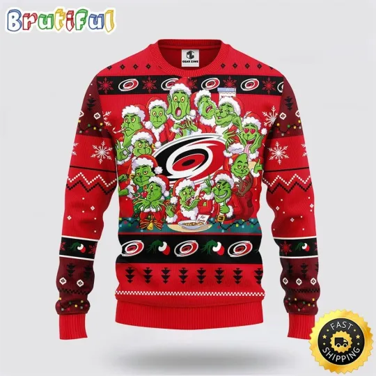 Carolina Hurricanes Ugly Sweater 12 Expressions Of funny character During The Christmas