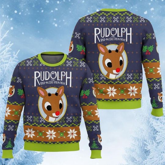 Discover Rudolph The Red Nosed Reindeer Ugly Sweater, Rudolph Christmas Holiday Sweater, The Red Nosed Reindeer Sweater, Christmas Gifts