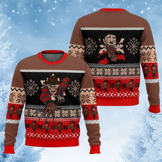 Discover Krueger Santa Christmas Sweater, Freddy Krueger Ugly Sweater, A Nightmare on Elm Street Sweater