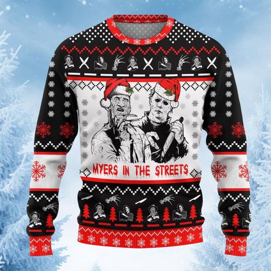 Discover Michael Myers, Freddy Krueger, and Jason Horror Christmas Sweaters, Scary Movie Gift