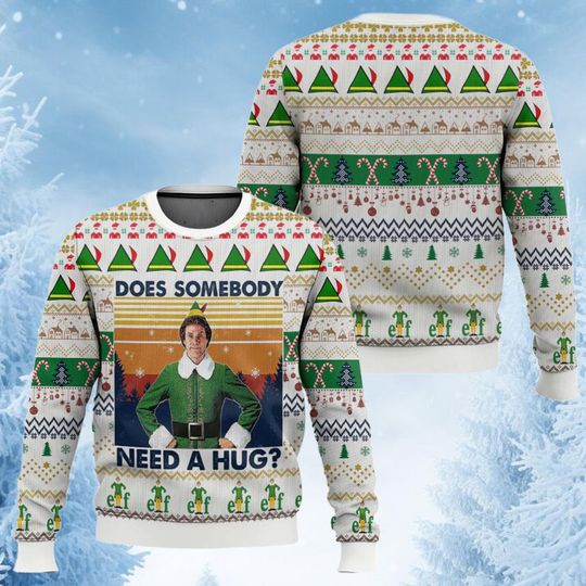 Discover Buddy the Elf Ugly Christmas Sweater, Funny Holiday Sweatshirt, Vintage Christmas Movie Shirt