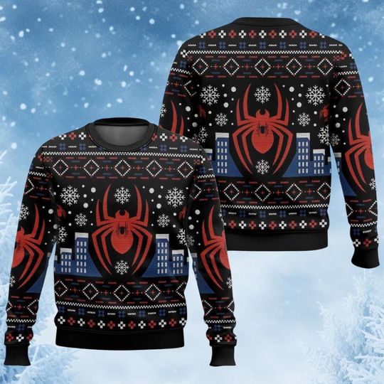 Discover Spider Man Santa Xmas Kid Sweater, Spider Man Christmas Ugly Sweater, Superhero Xmas Sweater