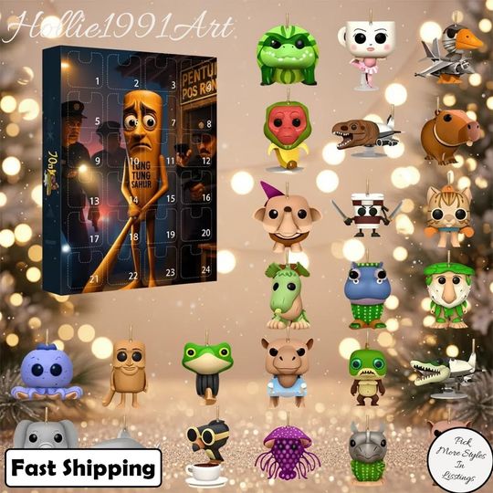 Discover Funny Brainrot Advent Calendar, Tung Tung Tung Sahur Advent Calendar, Funny Christmas Advent Calendar, Holiday Countdown Gift