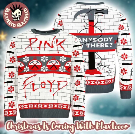 Discover Pink Floyd The Wall Is Anybody Out There White Ugly Sweater Christmas