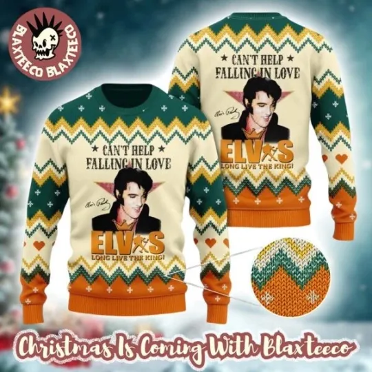 Discover Elvis Presley Blue Christmas Tribute Black Ugly Christmas Sweater