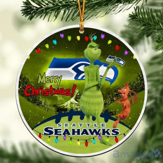 Discover Personalized Seattle Football Seahawkss Team Christmas Ceramic Ornament Gift
