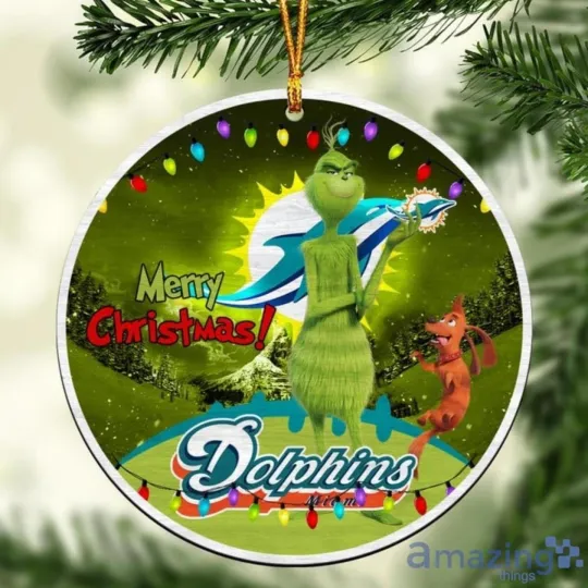 Discover Personalized Miami Football Dolphinss Team Christmas Ceramic Ornament Gift