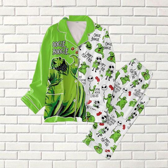 Discover Oogie Boogie Pajamas Set, Nightmare Before Christmas, Adult Sleepwear, Holiday Pajama Set