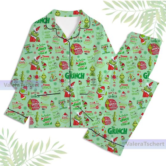 Discover funny character Christmas Unisex Long Sleeve Adult Nightwear Pajama Set, Mens Womens Pajama Set, funny character Pajamas, Silk Pajama Set, funny character Sleepwear