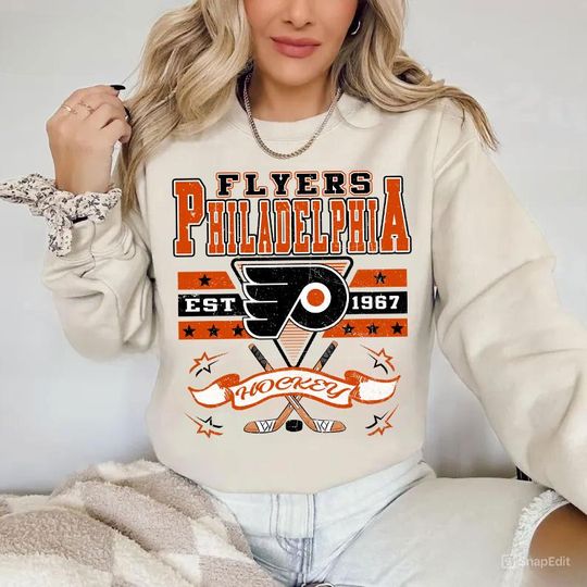 Discover Philadelphia Hockey Sweatshirt Vintage Graphic Tee Retro Hoodie for Fans