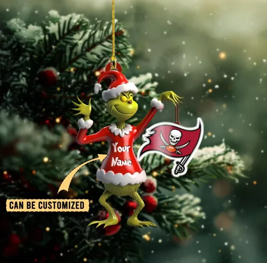 Discover Personalized Tampa Bay Football Team Buccaneers Christmas Ornament Holiday Gift