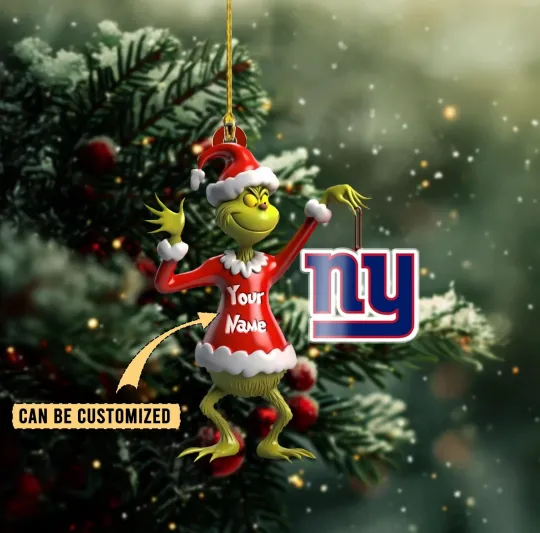 Discover Personalized New York Football Team Giants Christmas Ornament Holiday Gift Decor
