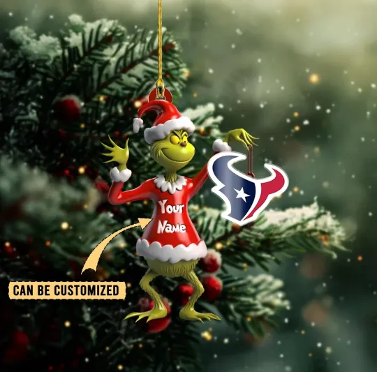 Discover Personalized Houston Football Team Texans Christmas Ornament Holiday Gift Decor