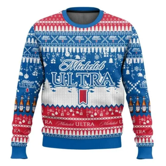 Discover Michelob Ultra American Beer Ugly Christmas Sweater