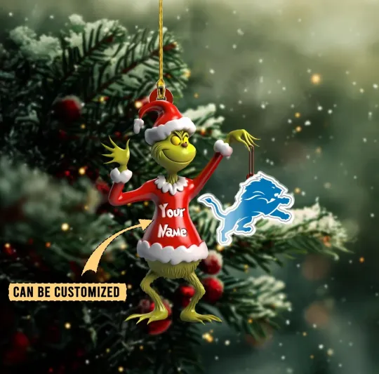 Discover Personalized Detroit Football Team Lions Christmas Ornament Holiday Gift Decor