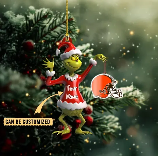 Discover Personalized Cleveland Football Team Browns Christmas Ornament Holiday Gift