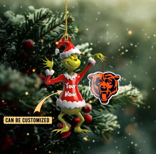 Discover Personalized Chicago Football Team Bears Christmas Ornament Holiday Gift Decor