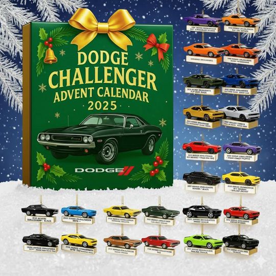 Muscle Car 2D Acrylic Ornaments Advent Calendar 2025, Supercar Advent Calendar, Automotive Christmas Countdown Gift for Car Lovers