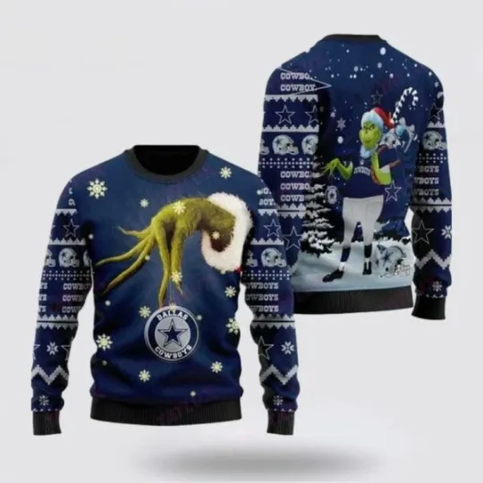 Discover Cowboys Ornament funny character Santa Ugly Christmas Sweater XS-5XL