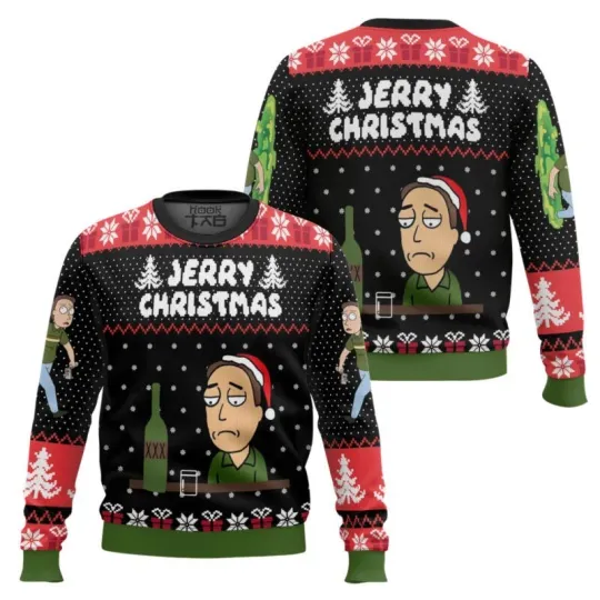 Rick And Rickandmorty Jerry Christmas Ugly Christmas Sweater All Sizes