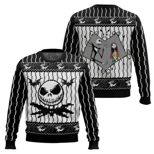 Discover Pixel Jack Skellington Ugly Christmas Sweater All Sizes