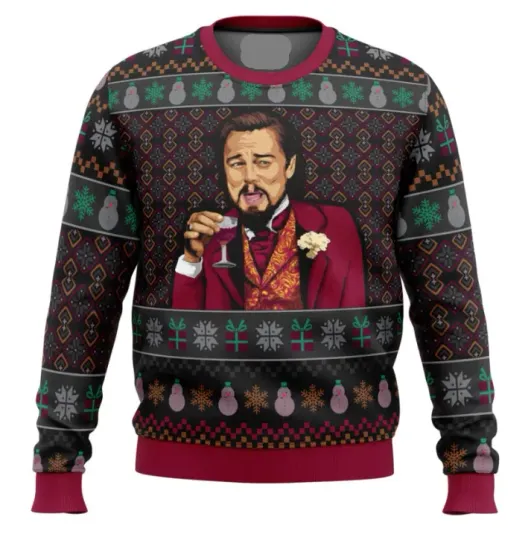 Discover Laughing Leo DiCaprio Meme Ugly Christmas Sweater