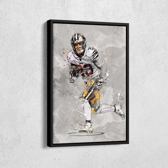 Discover Christian McCaffrey Poster San Francisco 49ers football Canvas Wall Art Home Decor Framed Poster Man Cave Gift