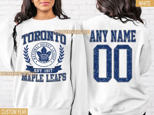 Discover Personalized Toronto Hockey Sweatshirt, Toronto Maple Leafs crewneck, Toronto Hockey shirt, Custom Hockey Shirt, Hockey Number Tee